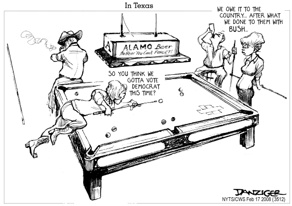 Editorial Cartoon by Jeff Danziger, CWS/CartoonArts Intl. on Superdelegates to Decide Demo Race