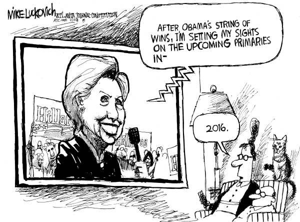 Editorial Cartoon by Mike Luckovich, Atlanta Journal-Constitution on Superdelegates to Decide Demo Race