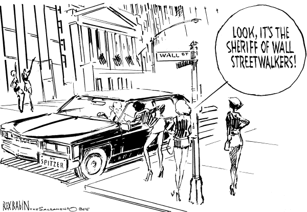 Editorial Cartoon by Rex Babin, Sacramento Bee on NY Governor Resigns in Sex Scandal
