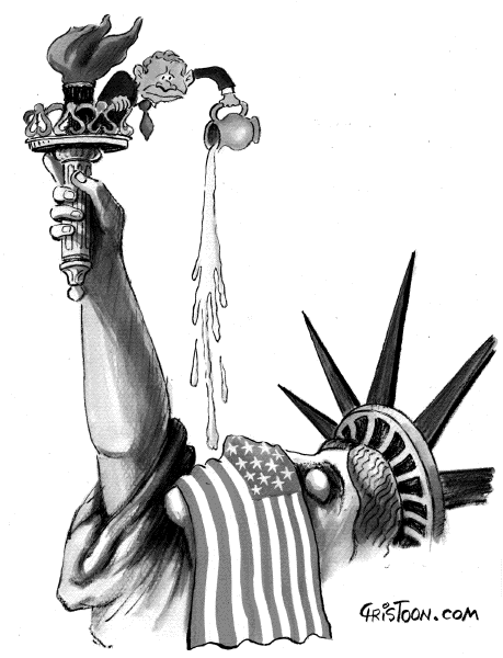 Editorial Cartoon by Christo Komarnitski, Sega, Sofia, Bulgaria on War on Terror Costs Rising