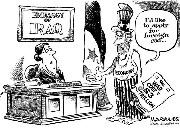 Editorial Cartoon by Jimmy Margulies, The Record, New Jersey on War on Terror Costs Rising