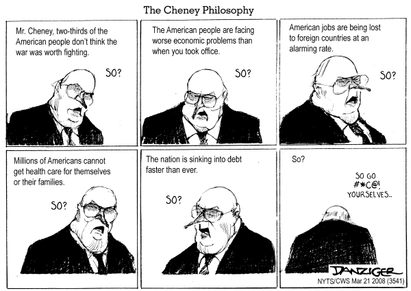 Editorial Cartoon by Jeff Danziger, CWS/CartoonArts Intl. on Cheney Honors Fallen Soldiers
