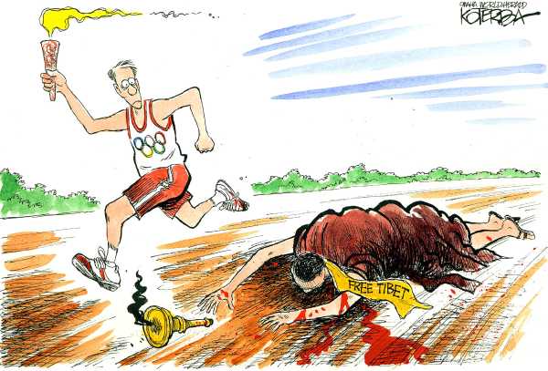 Editorial Cartoon by Jeff Koterba, Omaha World-Herald on China Prepares for Olympics