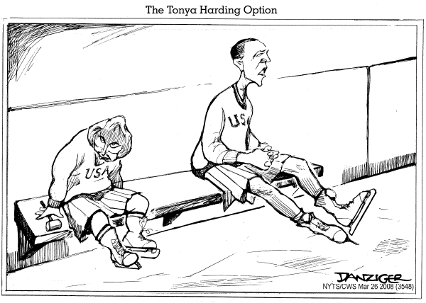 Editorial Cartoon by Jeff Danziger, CWS/CartoonArts Intl. on Clinton Vows Fight to Bitter End