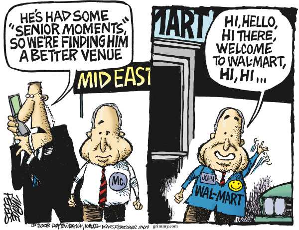 Editorial Cartoon by Mike Peters, Dayton Daily News on McCain Gathering Momentum