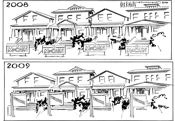 Editorial Cartoon by Rex Babin, Sacramento Bee on McCain Employs New Strategy