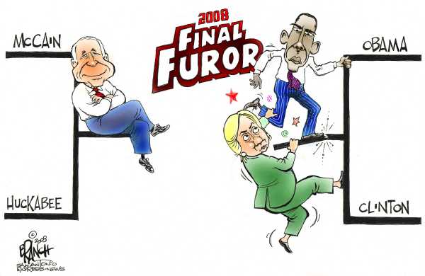 Editorial Cartoon by John Branch, San Antonio Express-News on McCain Employs New Strategy
