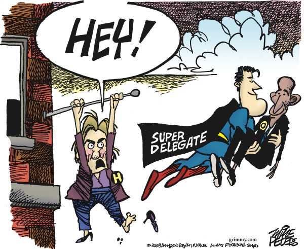 Editorial Cartoon by Mike Peters, Dayton Daily News on Obama Strengthens Position