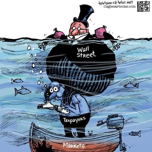 Editorial Cartoon by Tab (Thomas Boldt), Calgary Sun on Recession Becomes a Possibility