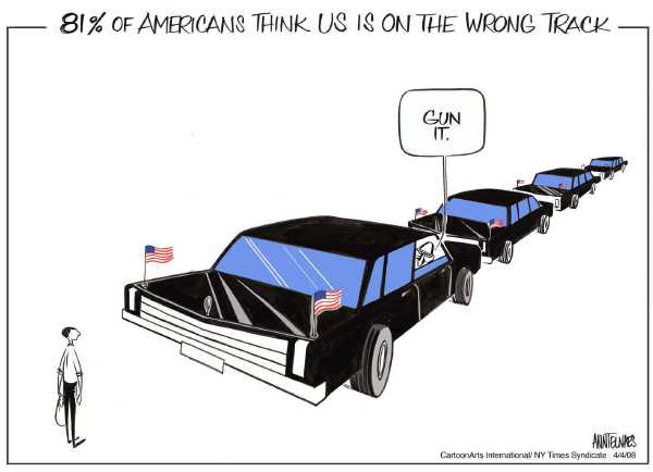 Editorial Cartoon by Ann Telnaes, CWS/CartoonArts Intl. on Bush Administration Staying Active