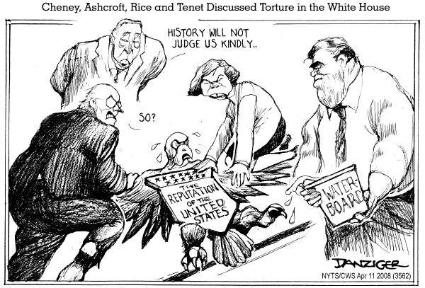 Editorial Cartoon by Jeff Danziger, CWS/CartoonArts Intl. on Bush Administration Staying Active