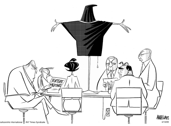Editorial Cartoon by Ann Telnaes, CWS/CartoonArts Intl. on Bush Administration Staying Active