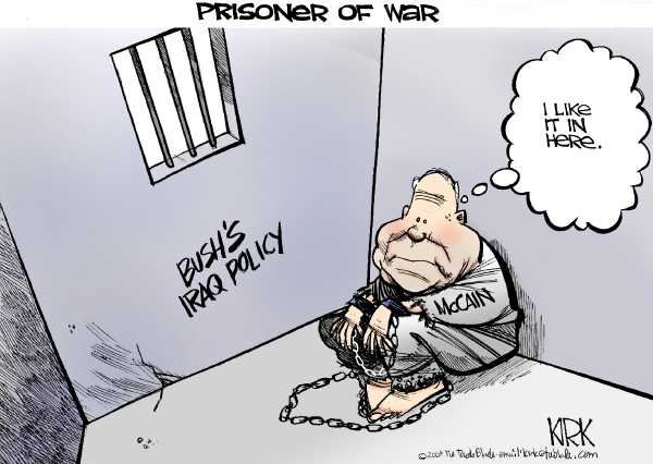 Editorial Cartoon by Kirk Walters, Toledo Blade on McCain and Clinton Critical of Obama