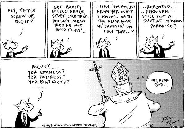 Editorial Cartoon by Joel Pett, Lexington Herald-Leader, CWS/CartoonArts Intl. on Bush Remains as Determined as Ever