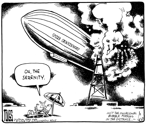 Editorial Cartoon by Tom Toles, Washington Post on Bush Remains as Determined as Ever