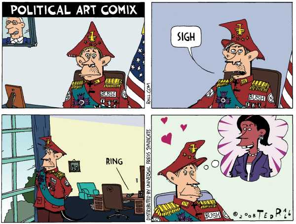 Editorial Cartoon by Ted Rall on Bush Remains as Determined as Ever