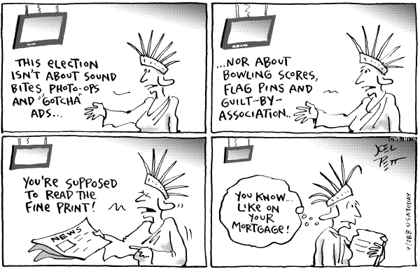 Editorial Cartoon by Joel Pett, Lexington Herald-Leader, CWS/CartoonArts Intl. on Campaign News