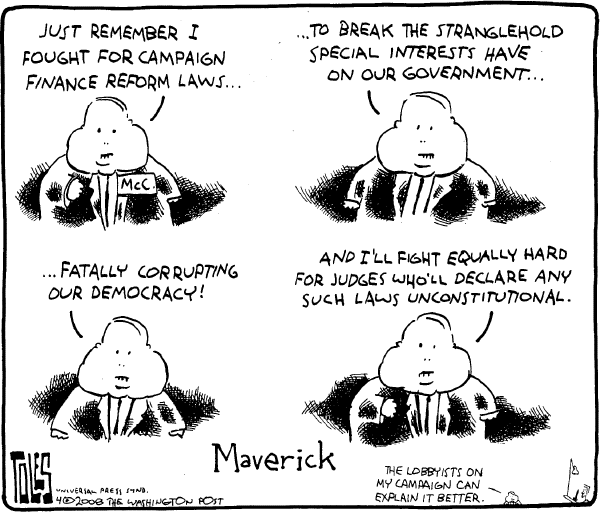 Editorial Cartoon by Tom Toles, Washington Post on Campaign News