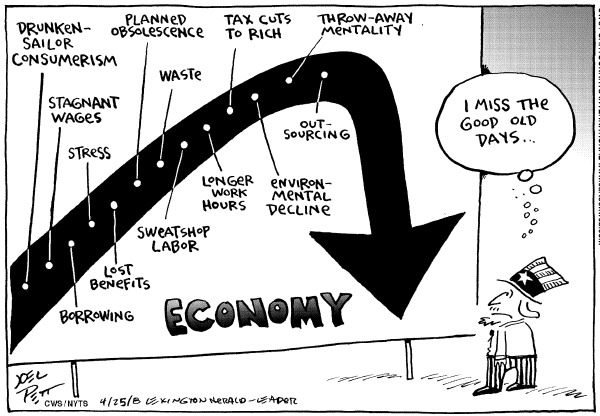 Editorial Cartoon by Joel Pett, Lexington Herald-Leader, CWS/CartoonArts Intl. on US Economy Heating Up