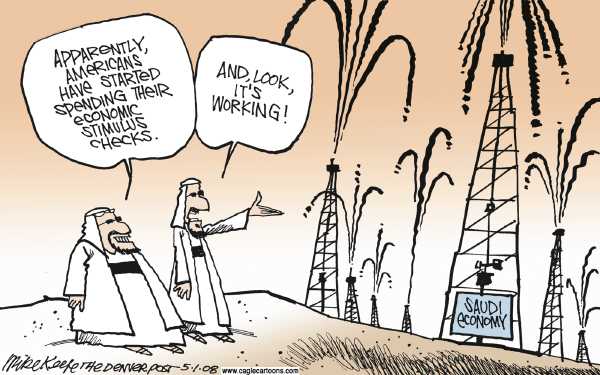Editorial Cartoon by Mike Keefe, Denver Post on US Economy Heating Up