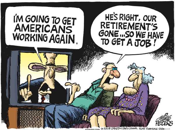Editorial Cartoon by Mike Peters, Dayton Daily News on US Economy Heating Up