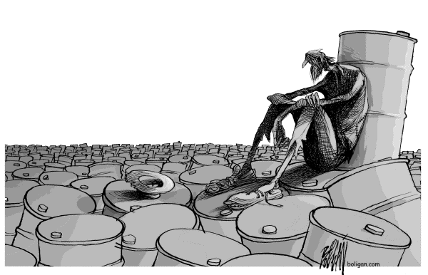 Editorial Cartoon by Angel Boligan, El Universal, Mexico City, Mexico on Oil Prices Impacting Economy