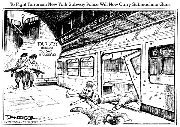 Editorial Cartoon by Jeff Danziger, CWS/CartoonArts Intl. on War on Terror Focuses on Homefront