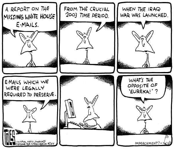Editorial Cartoon by Tom Toles, Washington Post on Bush Influencing GOP