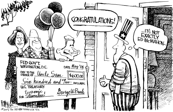 Editorial Cartoon by Rick McKee, The Augusta Chronicle on Economy Shows Signs of Life