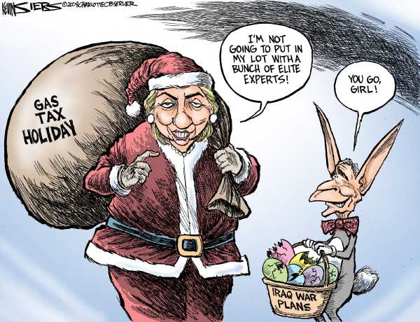 Editorial Cartoon by Kevin Siers, Charlotte Observer on Gas Tax Relief Considered