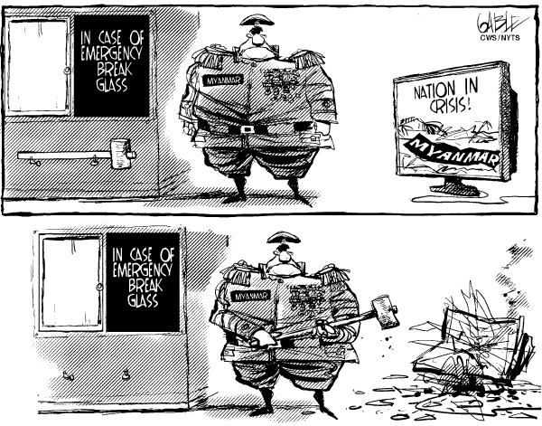 Editorial Cartoon by Brian Gable, The Globe and Mail, Toronto, Canada on Cyclone Relief Slow