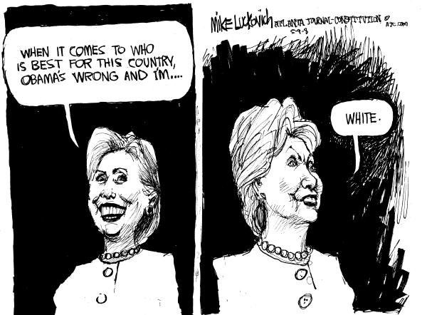 Editorial Cartoon by Mike Luckovich, Atlanta Journal-Constitution on Clinton Wins Big in West Virginia