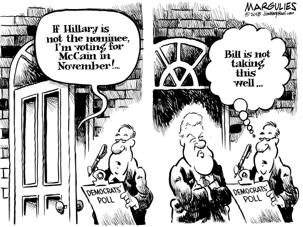 Editorial Cartoon by Jimmy Margulies, The Record, New Jersey on Clinton Wins Big in West Virginia