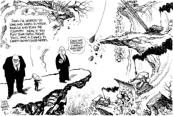 Editorial Cartoon by Pat Oliphant, Universal Press Syndicate on McCain Pledges to Take High Road