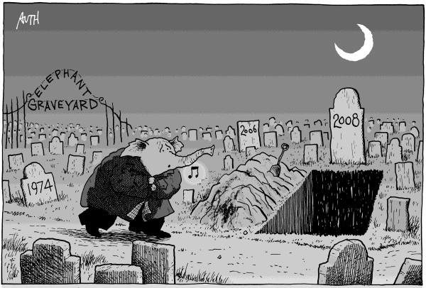 Editorial Cartoon by Tony Auth, Philadelphia Inquirer on McCain Blasts Obama