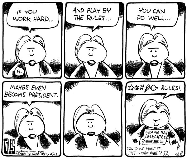 Editorial Cartoon by Tom Toles, Washington Post on Democrats Choose Obama