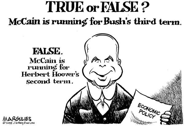 Editorial Cartoon by Jimmy Margulies, The Record, New Jersey on McCain Leads GOP into November
