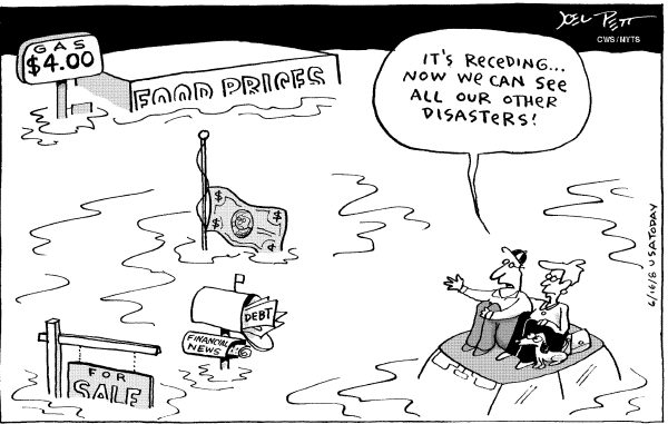 Editorial Cartoon by Joel Pett, Lexington Herald-Leader, CWS/CartoonArts Intl. on Economy Not Rebounding Yet