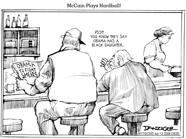 Editorial Cartoon by Jeff Danziger, CWS/CartoonArts Intl. on McCain Steps Up Attack on Obama