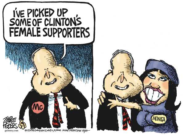 Editorial Cartoon by Mike Peters, Dayton Daily News on McCain Steps Up Attack on Obama