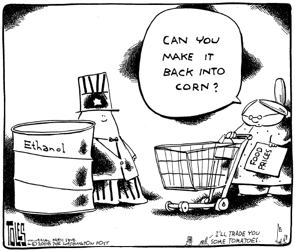 Editorial Cartoon by Tom Toles, Washington Post on Americans Looking for Gas Alternatives