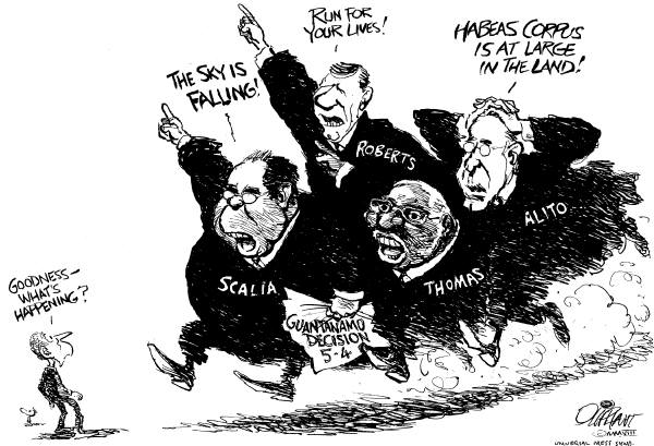 Editorial Cartoon by Pat Oliphant, Universal Press Syndicate on Supreme Court Rebukes Bush on Torture