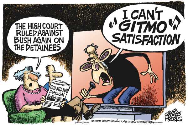 Editorial Cartoon by Mike Peters, Dayton Daily News on Supreme Court Rebukes Bush on Torture