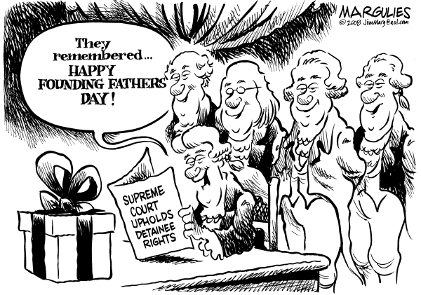 Editorial Cartoon by Jimmy Margulies, The Record, New Jersey on Supreme Court Rebukes Bush on Torture