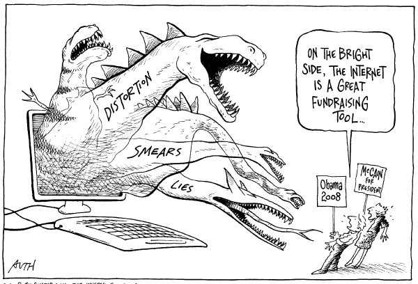 Editorial Cartoon by Tony Auth, Philadelphia Inquirer on Campaign News