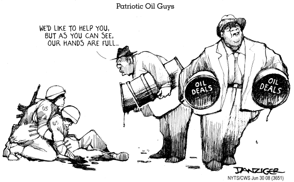 Editorial Cartoon by Jeff Danziger, CWS/CartoonArts Intl. on Iraq About to Pay Off