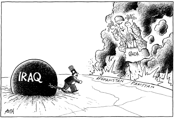 Editorial Cartoon by Tony Auth, Philadelphia Inquirer on War in Iraq Takes a Turn