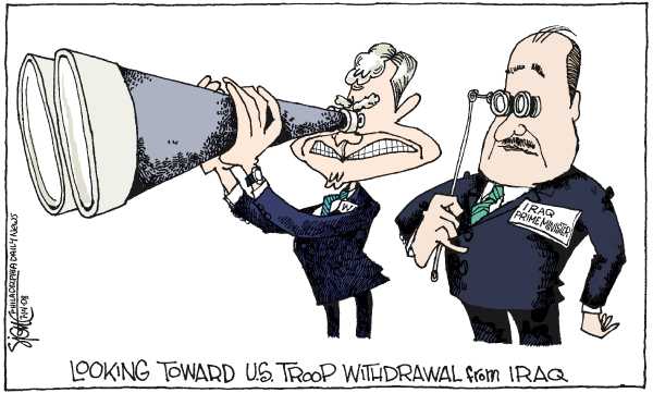 Editorial Cartoon by Signe Wilkinson, Philadelphia Daily News on Bush, Cheney Stay the Course