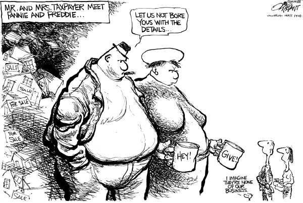 Editorial Cartoon by Pat Oliphant, Universal Press Syndicate on Recession Officially Declared