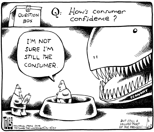 Editorial Cartoon by Tom Toles, Washington Post on Recession Officially Declared